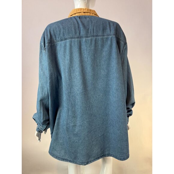 Vintage Bobbie Brooks Denim Button-Up Shirt With Embroidered Watches Plus Sz 24W - Picture 13 of 16